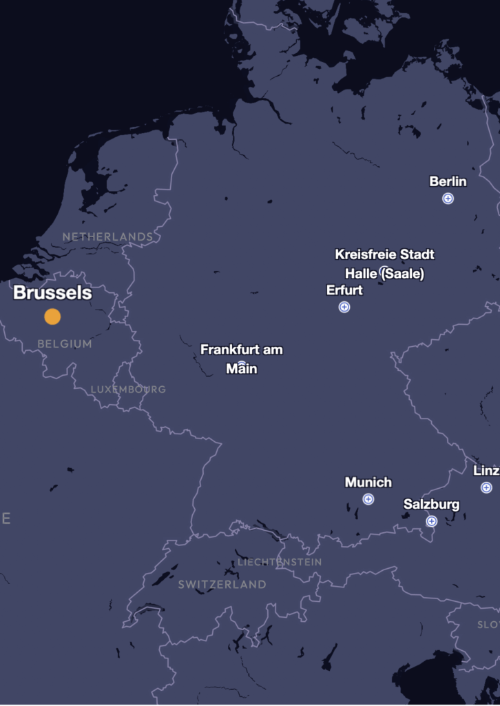 Brussel's map by Nightgoes for night trains